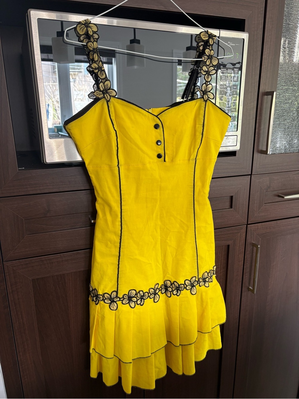 Element Bright Yellow Mini Dress with Black Trim
